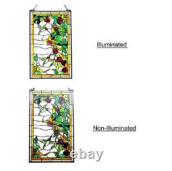 Tiffany stained glass Hummingbirds Design Window Panel suncatcher 20x32