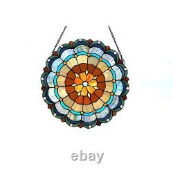Tiffany-style Stained Glass Window Panel Multi Colors Round LAST ONE THIS PRICE