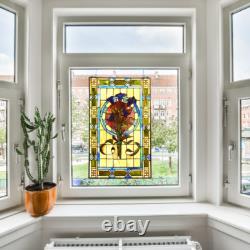 Tiffany style Tulips Stained Glass Window Panel 20x32
