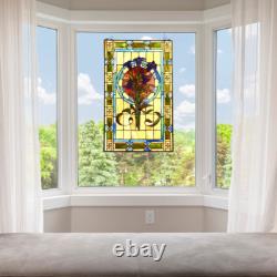 Tiffany style Tulips Stained Glass Window Panel 20x32