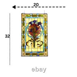 Tiffany style Tulips Stained Glass Window Panel 20x32