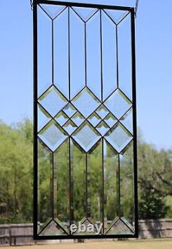Totally Beveled? Stained Glass Window Panel-29 3/4 x 13 1/2