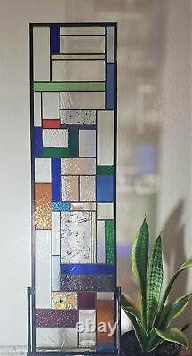 Transom, Sidelight 36 5/8 x 9 3/4 -Stained Glass Panel Color Attraction
