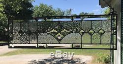 Transom Stained Glass Window Panel withBevels -Clear Textures, apprx size 24 x 7