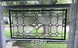 Transom Stained Glass Window Panel withBevels apprx size 22 x 12