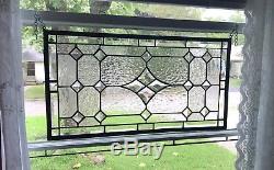 Transom Stained Glass Window Panel withBevels apprx size 22 x 12