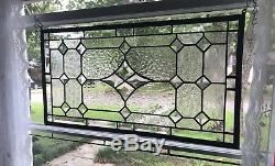 Transom Stained Glass Window Panel withBevels apprx size 22 x 12