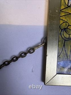 Tree Of Life Stained Glass Panel Signed Louis C. Tiffany. Reproduction. 13X9