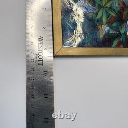 Tree Of Life Stained Glass Panel Signed Louis C. Tiffany. Reproduction. 13X9
