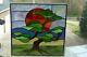 Tree of Life at Sunset Stained Glass Window Panel