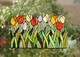 Tulips Floral Tiffany Style Stained Glass Window Panel Spring Decor Flowers