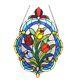 Tulips Flower Design Stained Glass Tiffany Style Window Panel Home Decor
