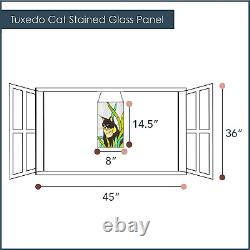 - Tuxedo Cat Stained Glass Window Panel