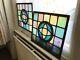 Two Matching Stained Glass Period Leaded Panels 40X47cm each