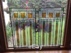 Two Stained Glass Window Panels-Excellent Condition