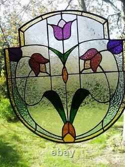 Unique Stained Glass Victorian panel 19x18