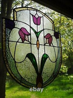 Unique Stained Glass Victorian panel 19x18