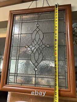 Unique Vintage Framed Stained Glass Window Panel