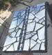 Unmarked Abstract Blue & White Stained Glass Window Panel Art Suncatcher