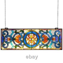 VEVOR Stained Glass Hanging Window Panel, Tiffany Style, 35.1 x 12.9 in