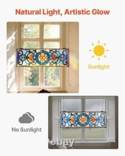 VEVOR Stained Glass Hanging Window Panel, Tiffany Style, 35.1 x 12.9 in