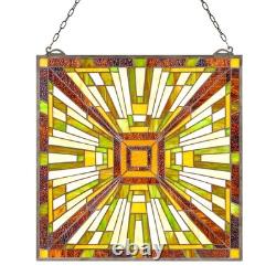 VEVOR Stained Glass Tiffany Style Hanging Window Panel with Chain 20 x 21 Inches