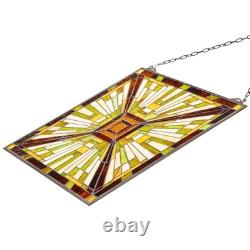 VEVOR Stained Glass Tiffany Style Hanging Window Panel with Chain 20 x 21 Inches