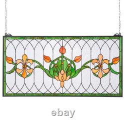 VEVOR Stained Glass Window Panel, 32 x 17 in, Tiffany 32 x 17 Multicolor
