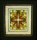 VICTORIAN OLD ENGLISH LEADED STAINED GLASS WINDOW Handpainted Panel 8.25 x 9.25