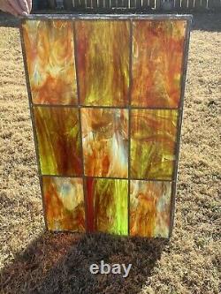 VINTAGE STAINED GLASS WINDOW PANEL 22 x 36 Stain Glass