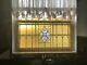 VINTAGE amber color STAINED GLASS WINDOW PANEL 31 1/2 x 19 1/2