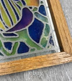 VTG 1997 12 x 15 Fish Under the Sea Handcrafted Stained Glass Window Panel