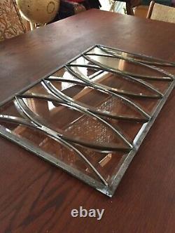 VTG Architectural Beveled Leaded Stained Glass Window Panel 19.5 x 12.5