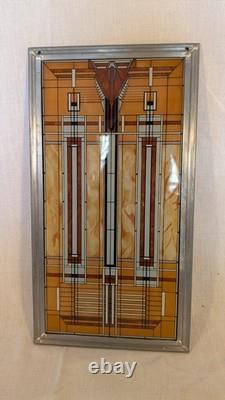 VTG FRANK LLOYD WRIGHT Oak Park Skylight STAINED GLASS Suncatcher Panel Art