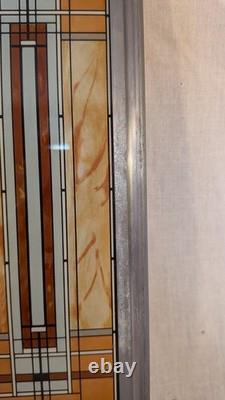 VTG FRANK LLOYD WRIGHT Oak Park Skylight STAINED GLASS Suncatcher Panel Art