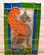 VTG Leaded Stained Glass Window Panel Griffin Winged Lion 21.5x14.25 Handmade