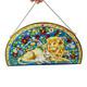 VTG Lion and Lamb Handpainted Stained Glass Panel Sun Catcher AMIA 17 x 10