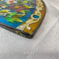 VTG Lion and Lamb Handpainted Stained Glass Panel Sun Catcher AMIA 17 x 10