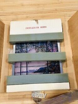 VTG MMA Tiffany View of Oyster Bay Stained Glass Panel 13x12 Stunning WithBox