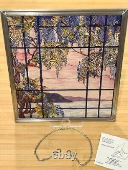 VTG MMA Tiffany View of Oyster Bay Stained Glass Panel 13x12 Stunning WithBox