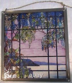 VTG TIFFANY Museum of Modern Art MMA Oyster Bay Stained Glass Suncatcher Panel