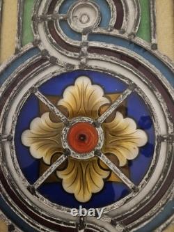 Victorian 19th Century Stained Glass Window Panel 18x11