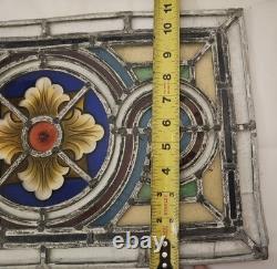 Victorian 19th Century Stained Glass Window Panel 18x11