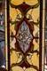 Victorian Beveled Stained Glass Window Panel with Metal Frame 35 3/4 x 17inches
