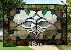 Victorian Design Beveled Stained Glass Window Panel