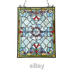 Victorian Design Stained Glass Hanging Window Panel Tiffany Style Home Decor