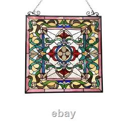 Victorian Design Stained Glass Tiffany Style Hanging Window Panel Decor