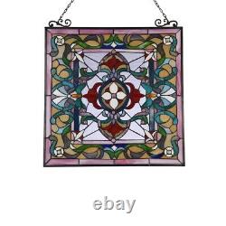 Victorian Design Stained Glass Tiffany Style Hanging Window Panel Decor