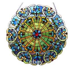 Victorian Design Tiffany Style Hanging Window Panel Stained Glass Suncatcher