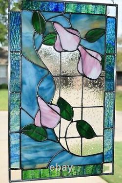 Victorian Flowers Stained Glass Window Panel